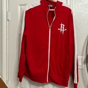 Red and White Houston Rockets Zipper Light Weight Jacket
